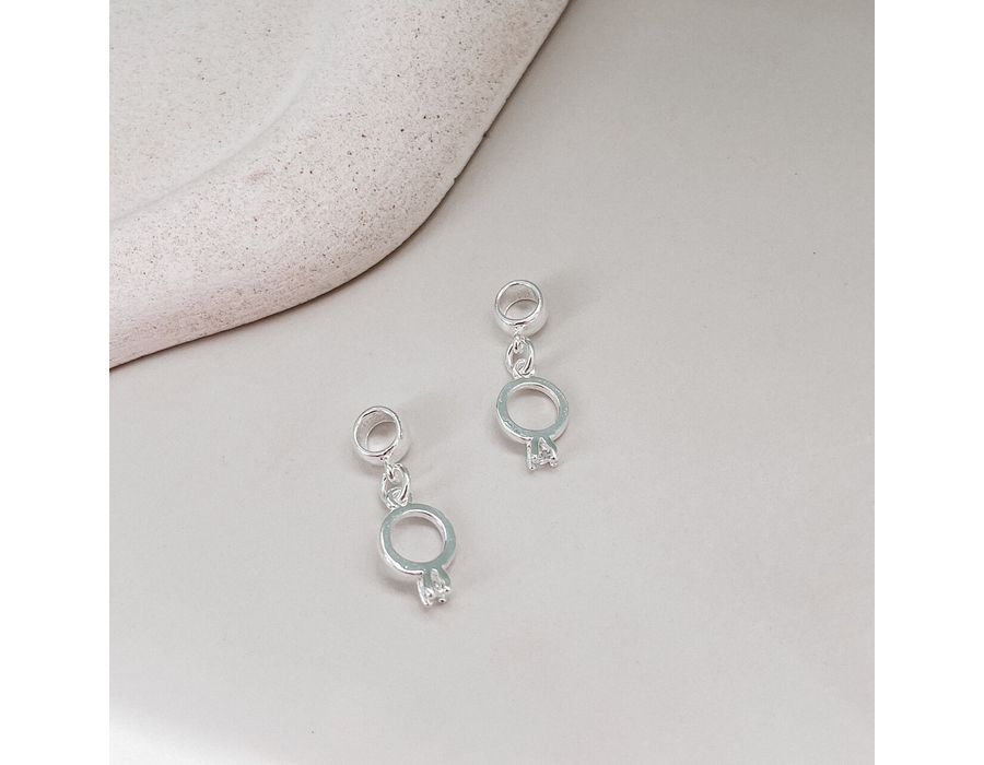 Berloque Anel Solitario Prata 925 - 8084 - MEDALS STORE