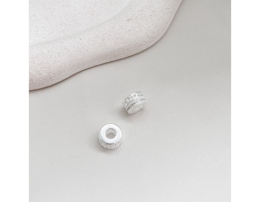 Berloque Separador Cravejado Coração Vazado Prata ... - MEDALS STORE