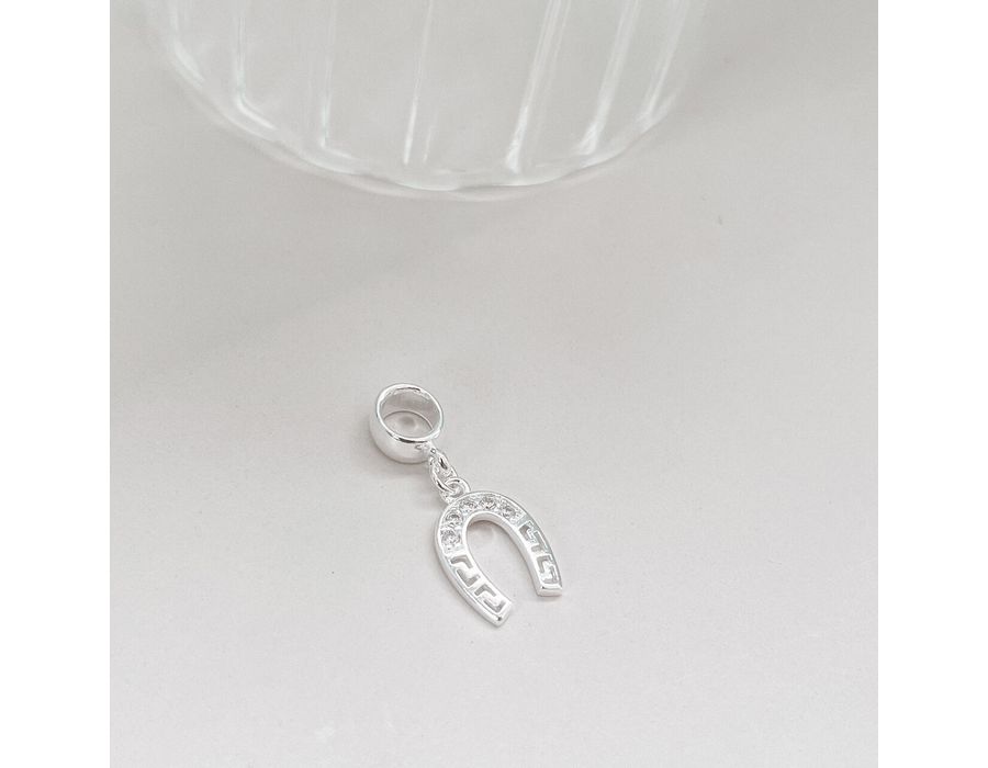 Berloque Ferradura Cristal Prata 925 - 8091 - MEDALS STORE