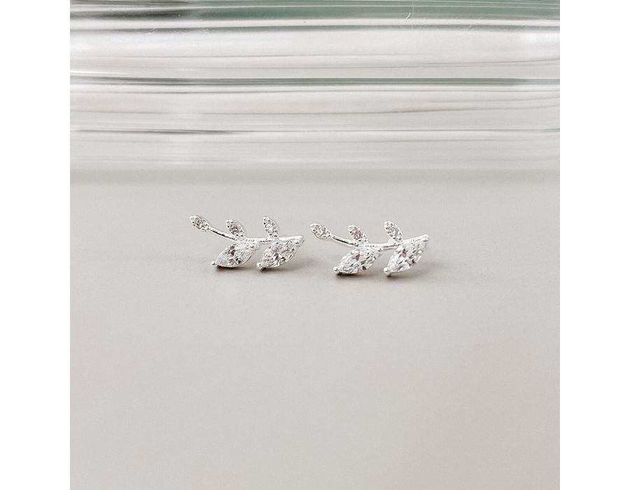 Brinco Ramo Cristal Prata 925 - 8193B - MEDALS