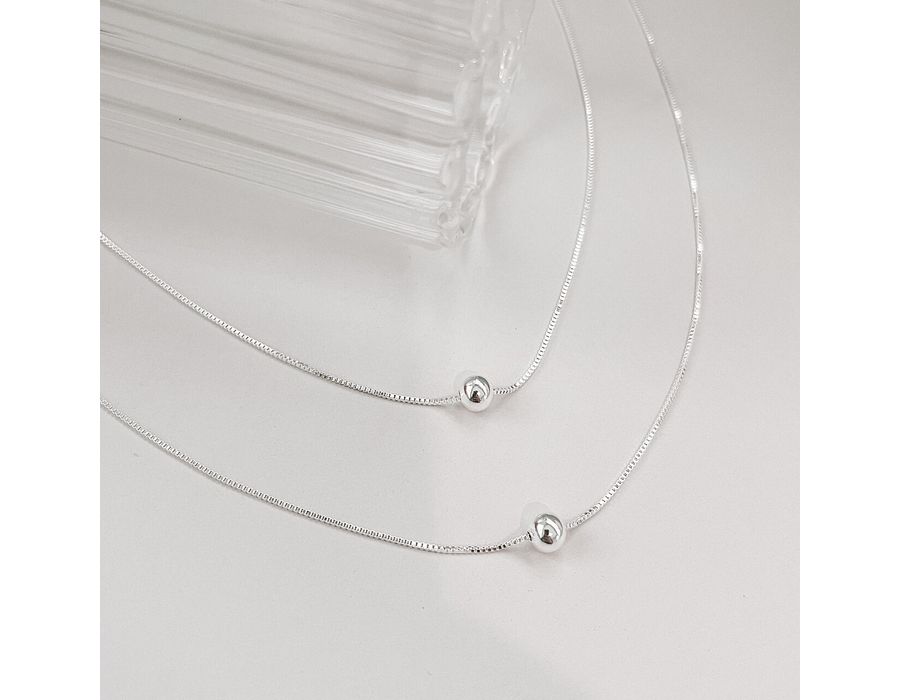 Colar Veneziana Com Bolinha Shine Prata 925 - 803 - MEDALS STORE
