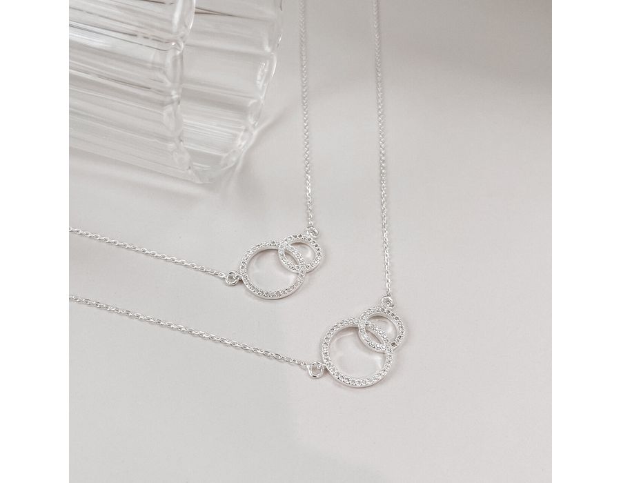 Colar Circulos Cravejado Shine Prata 925 - 8036 - MEDALS STORE