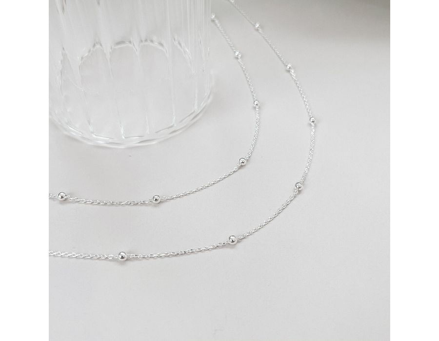 Corrente Cartier Com Bolinha 45cm Prata 925 - 804 - MEDALS STORE