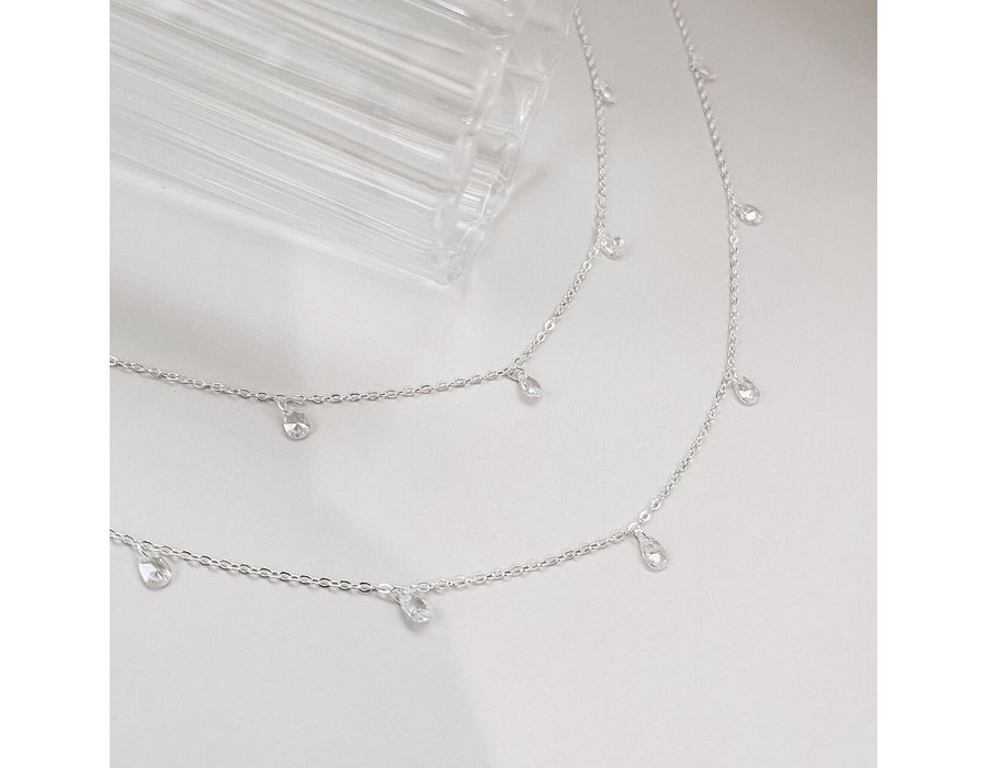 Choker Luna Cristal Prata 925 - 8049 - MEDALS STORE