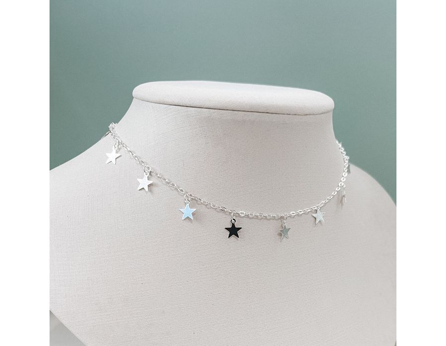 Choker Ayla Estrela Prata 925 - 8050 - MEDALS STORE