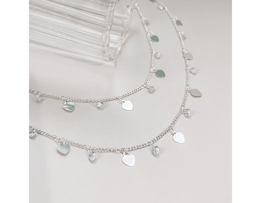 Choker Medalhas Coração Prata 925 - 8052 - MEDALS STORE