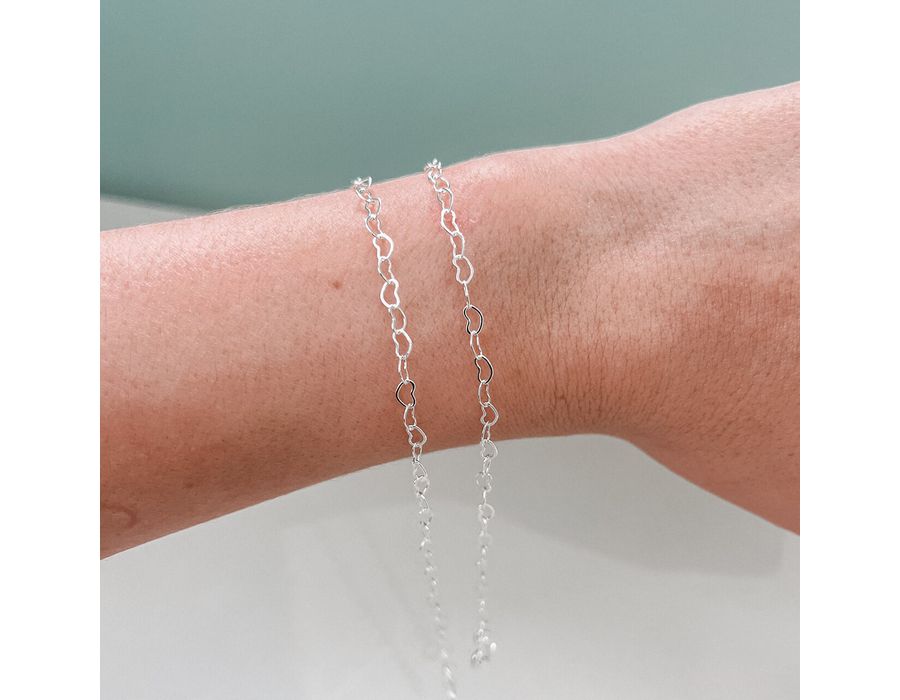 Pulseira Elo Coração Prata 925 - 8008 - MEDALS STORE