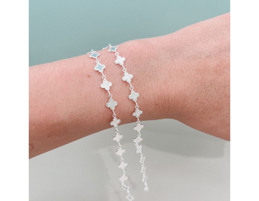 Pulseira Trevo Sorte Prata 925 - 8023 - MEDALS STORE