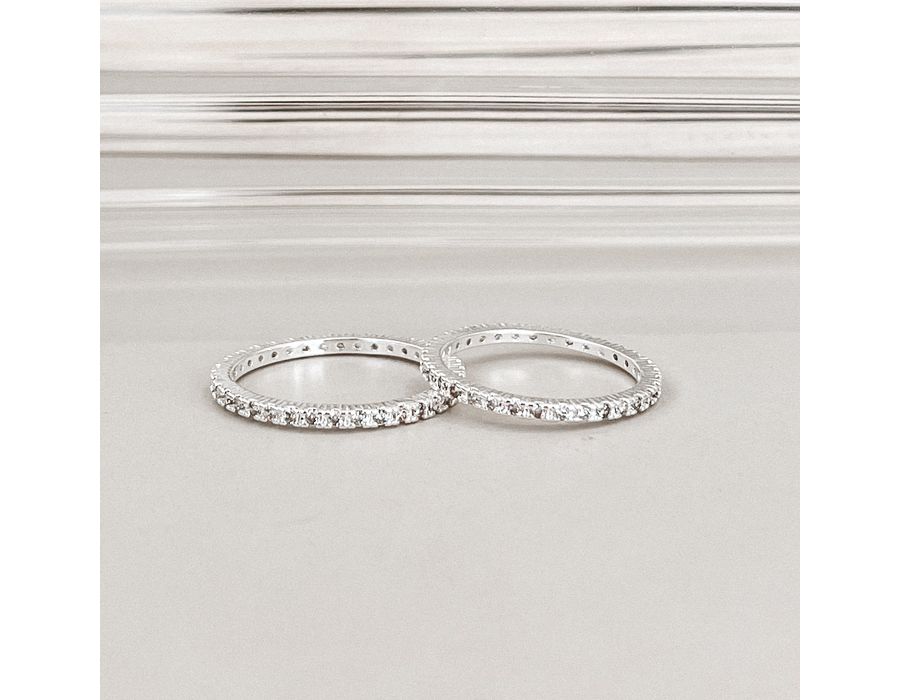 Anel Aparador Inteiro Cravejado Prata 925 - 8148 - MEDALS