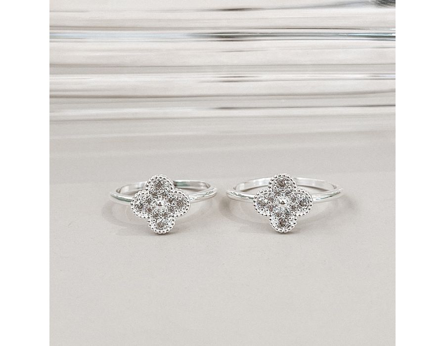 Anel Trevo Cravejado Prata 925 - 8547 - MEDALS