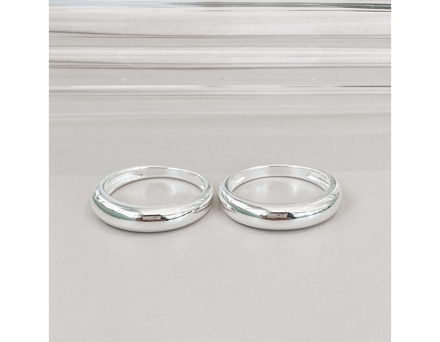 Anel Abaulado Liso Prata 925 - 8568 - MEDALS