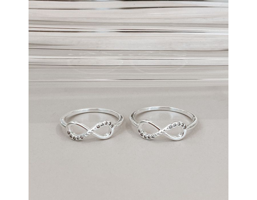 Anel Infinito Cravejado Prata 925 - 8546 - MEDALS
