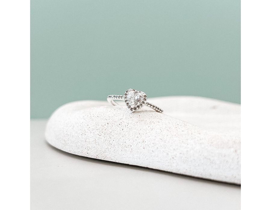 Anel Coração Cravejado Prata 925 - 8548 - MEDALS