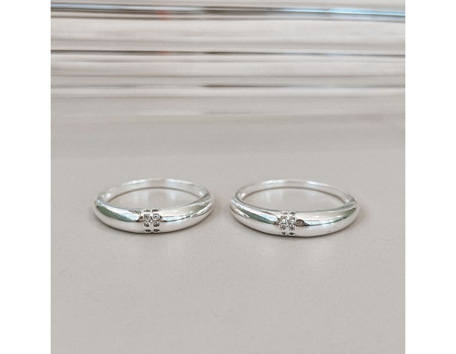 Anel Abaulado Com Zirconia Prata 925 - 8569 - MEDALS