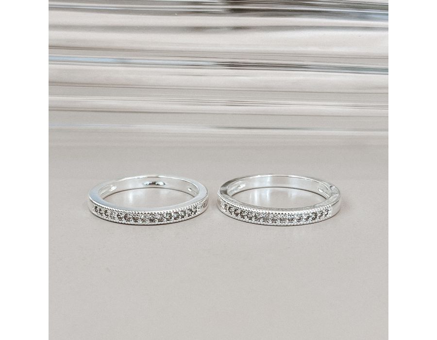 Anel Aparador Cravejado Prata 925 - 8557 - MEDALS