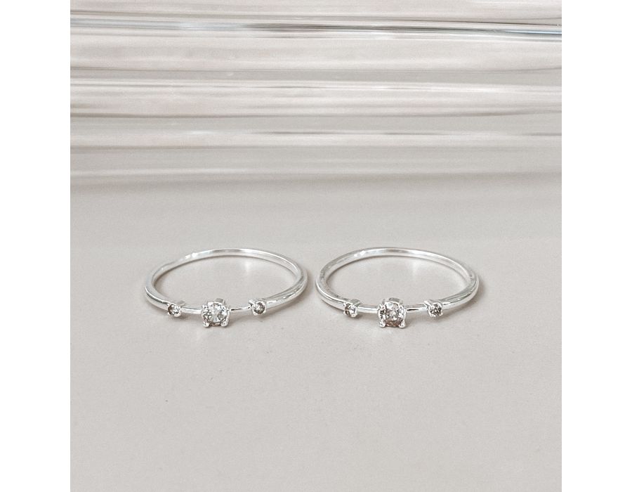 Anel Betina Cristal Prata 925 - 8558 - MEDALS