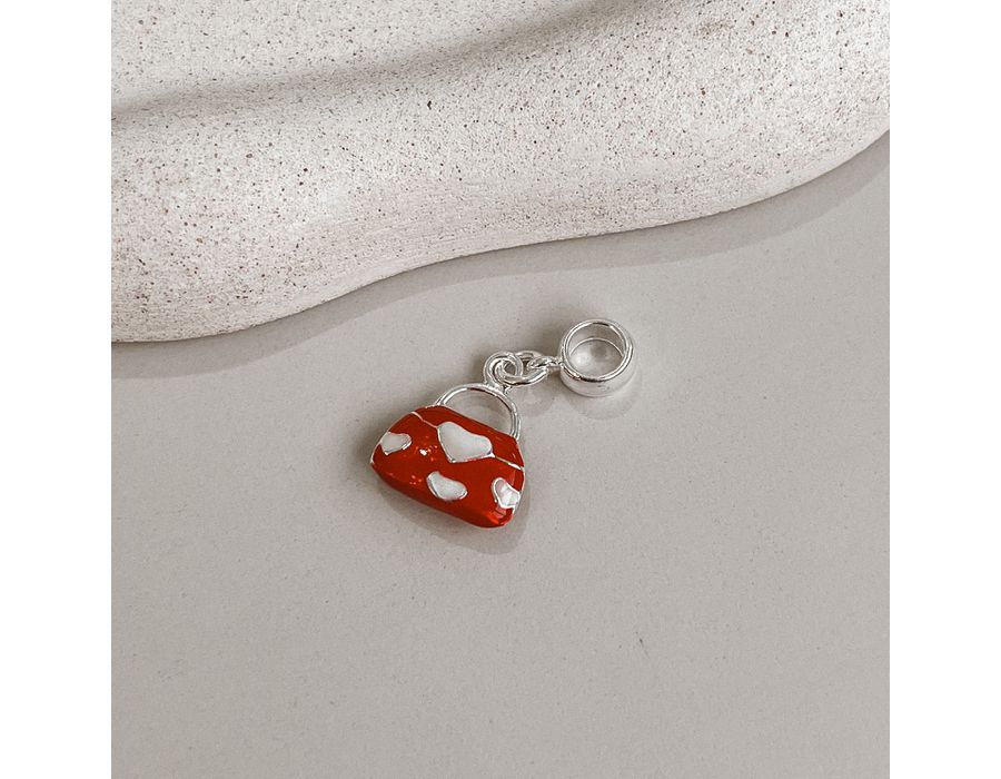 Berloque Bolsa Vermelha Prata 925 - 8263 - MEDALS