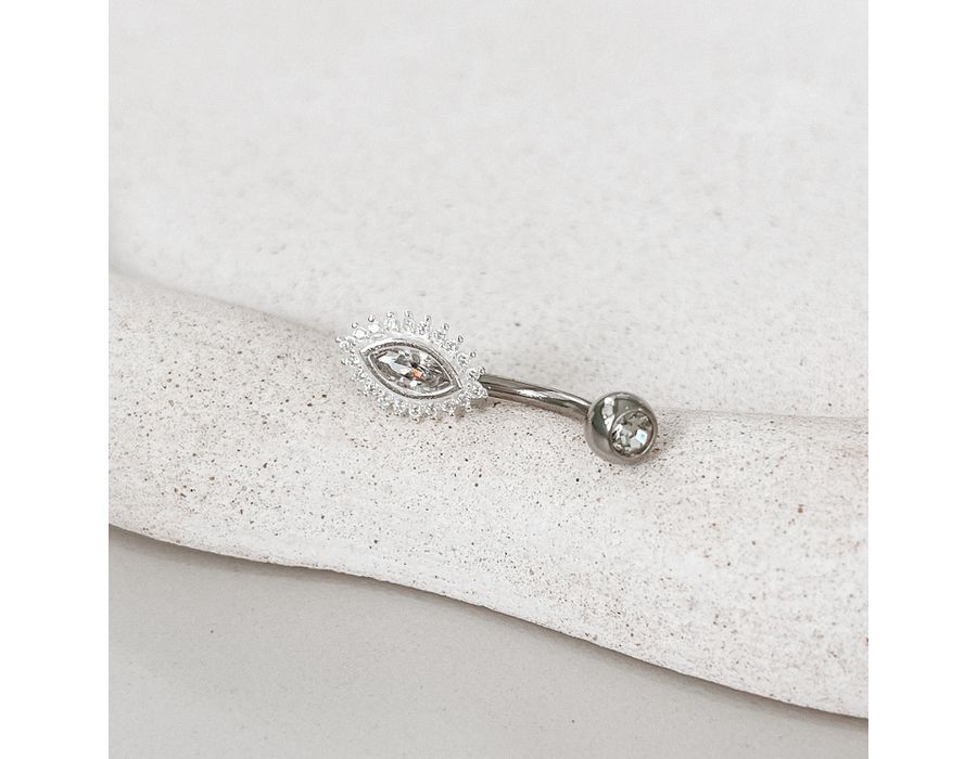 Piercing Umbigo Cravejado Prata 925 - 8521 - MEDALS