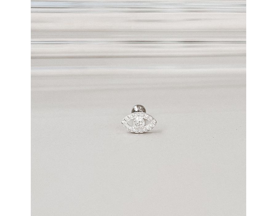 Piercing Labret Olho Cravejado Prata 925 - 8505 - MEDALS