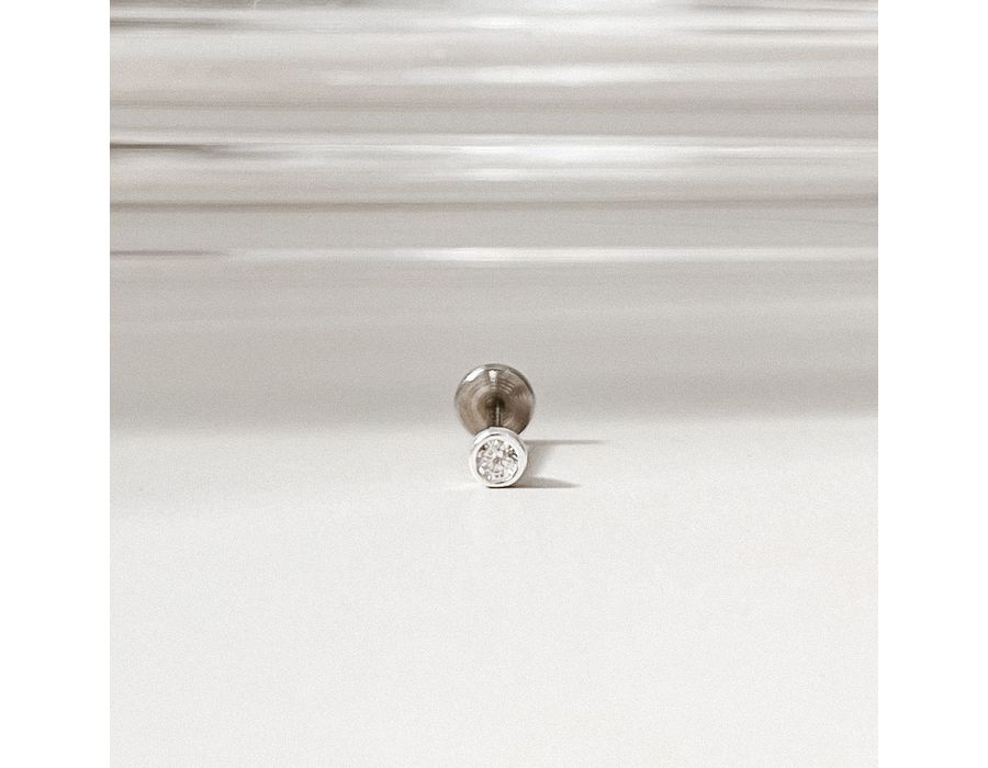 Piercing Labret Ponto De Luz Prata 925 - 8506 - MEDALS