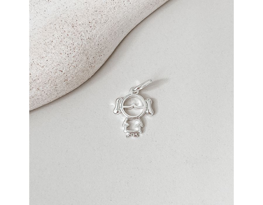 Pingente Menina Liso Prata 925 - 8529 - MEDALS