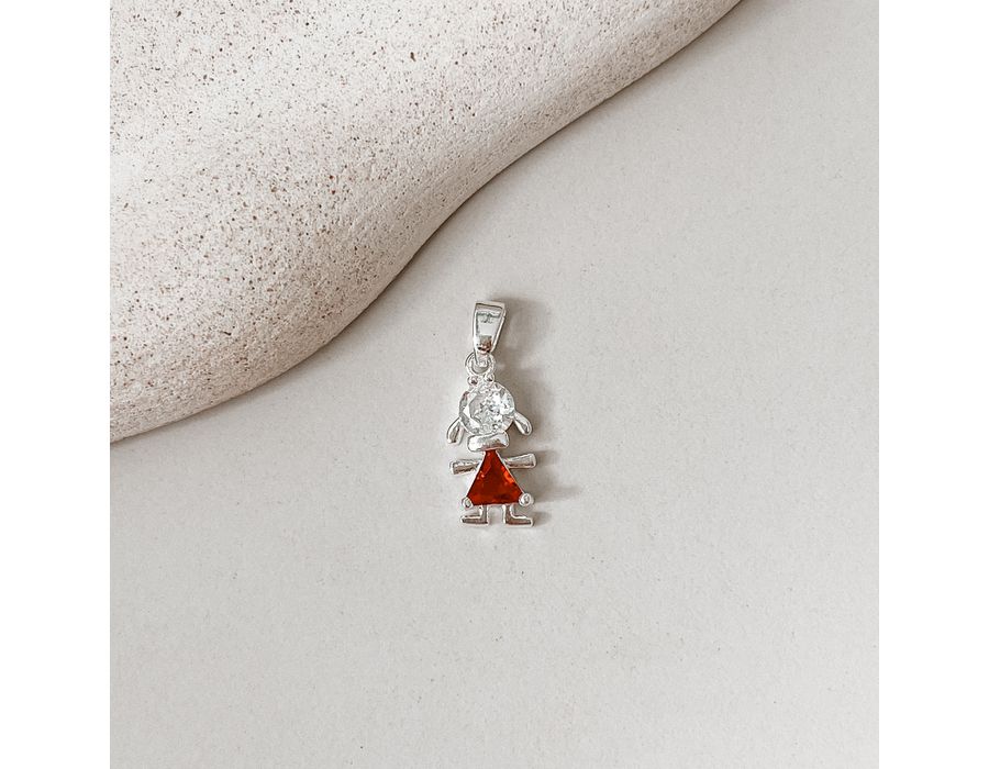 Pingente Menina De Zirconia Prata 925 - 8528 - MEDALS