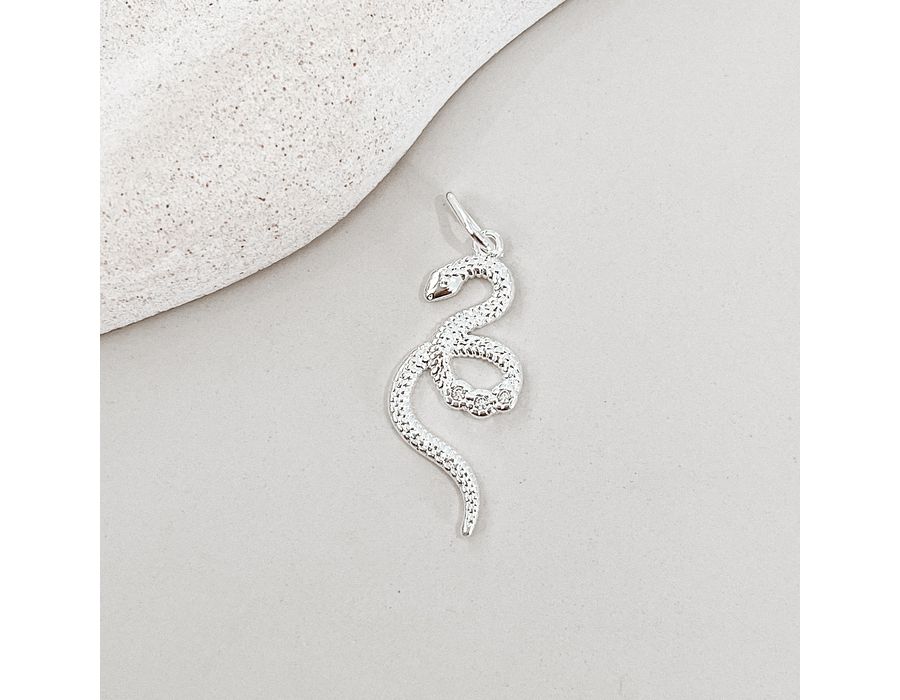 Pingente Serpente Prata 925 - 8536 - MEDALS