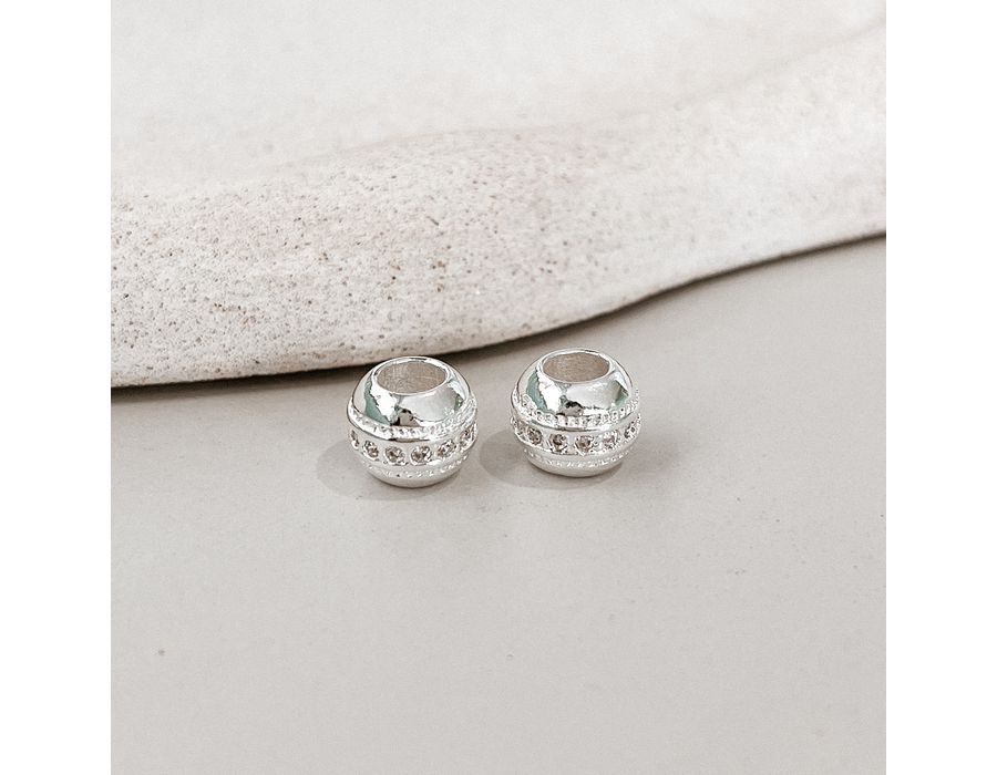 Berloque Separador Cravejado Prata 925 - 8544 - MEDALS