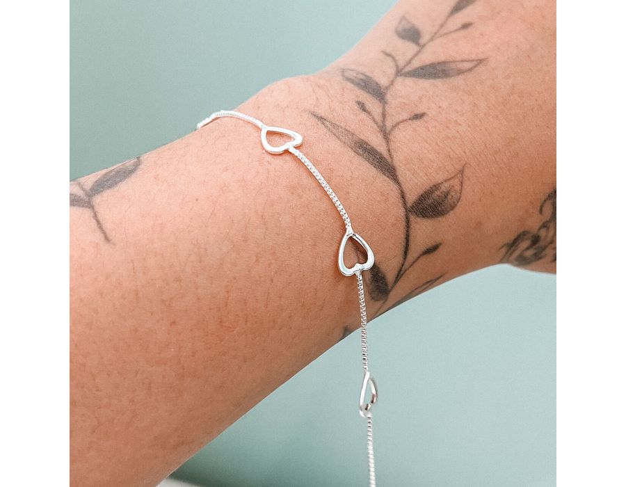 Pulseira Coração Vazado Prata 925 - 8423 - MEDALS