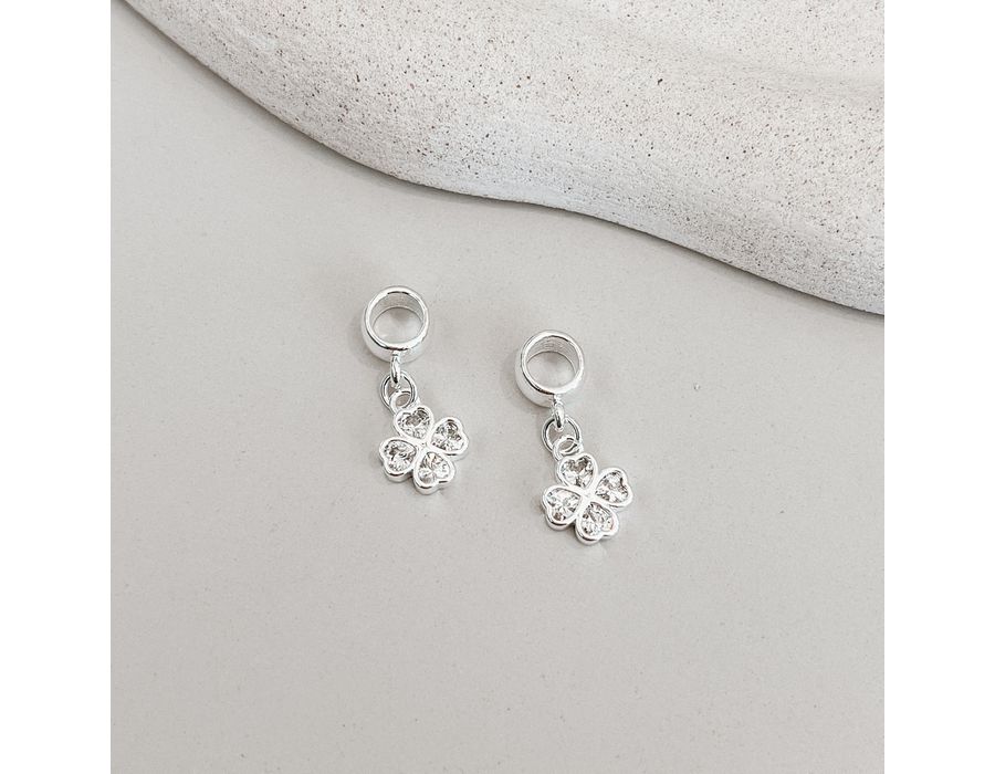 Berloque Trevo com Zircônia Prata 925 - 8591 - MEDALS