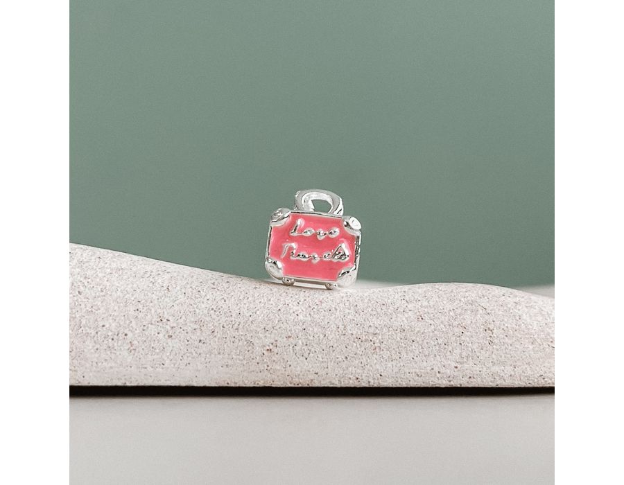 Berloque Separador Mala Rosa Prata 925 - 8269 - MEDALS