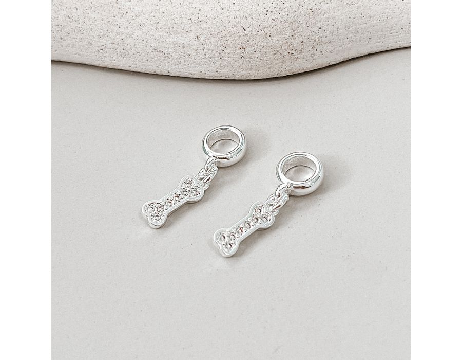 Berloque Osso Cravejado Prata 925 - 8637 - MEDALS