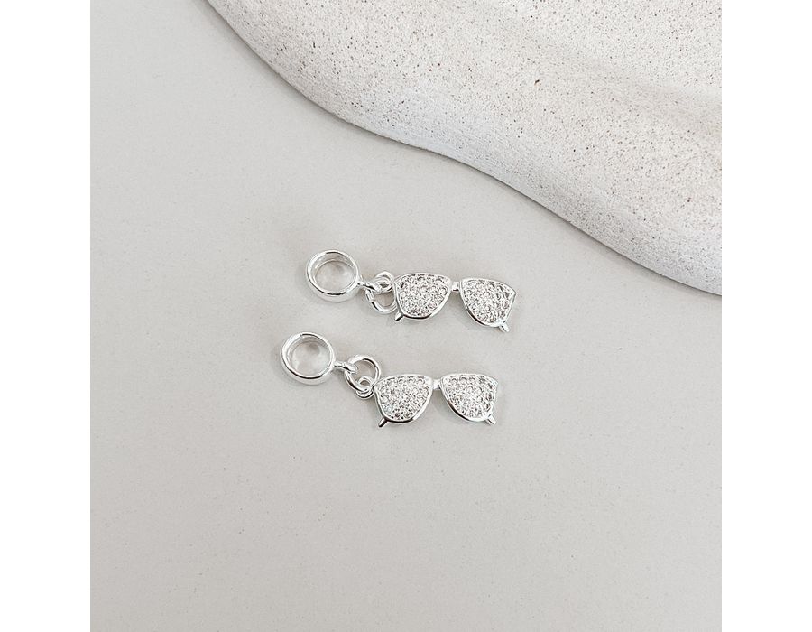 Berloque Óculos de Sol Cravejado Prata 925 - 8639 - MEDALS