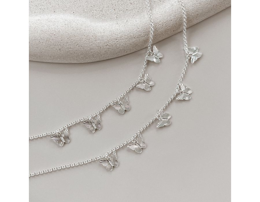 Pulseira Borboletas Prata 925 - 8677 - MEDALS