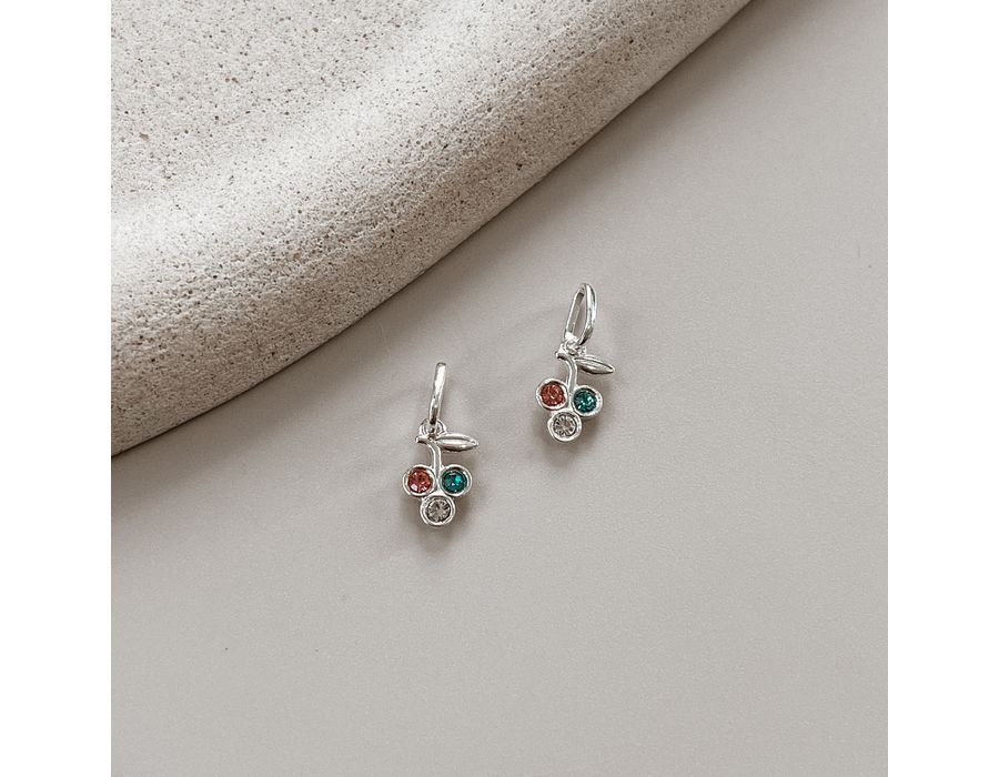 Pingente Pedrinha Zirconia colorida Prata 925 - 86... - MEDALS