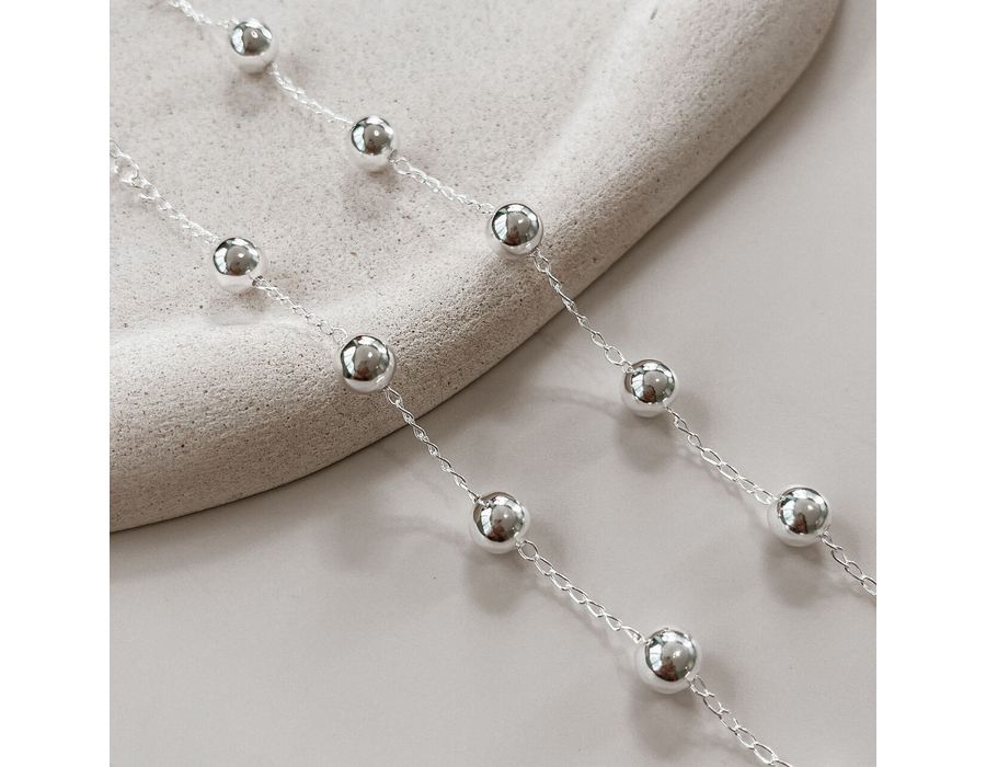 Pulseira bolinhas 6mm Prata 925 - 8693 - MEDALS