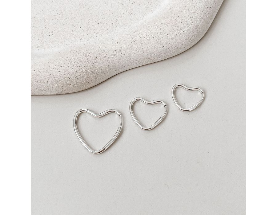 Trio Argola Coração Prata 925 - 8546 - MEDALS