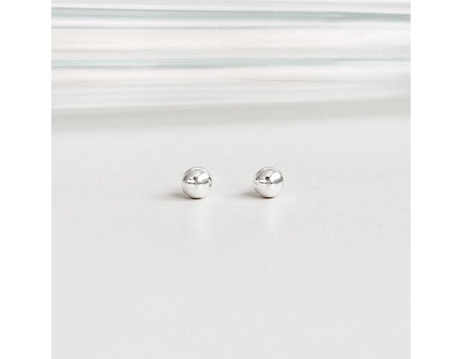 Brinco Bolinha Liso Prata 925 - 9002 - MEDALS
