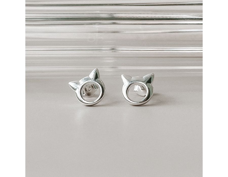 Brinco Gatinho Liso Prata 925 - 8324B - MEDALS