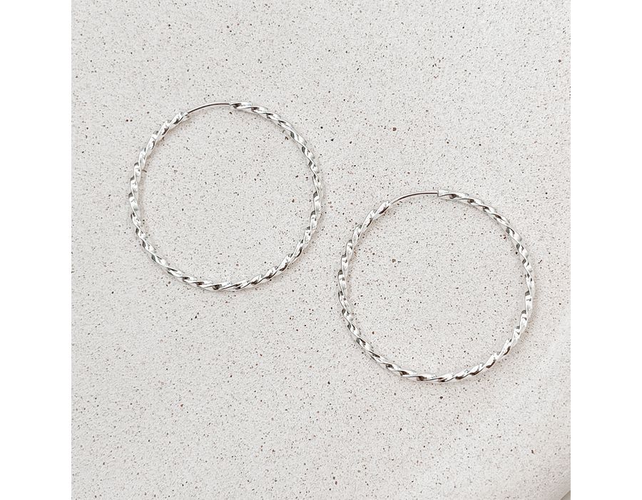 Argola Trançada M Prata 925 - 8331 - MEDALS