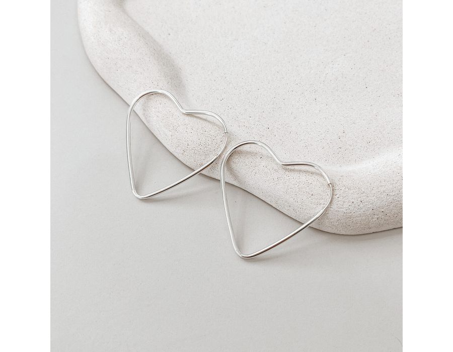 Argola Coração G Prata 925 - 8629 - MEDALS