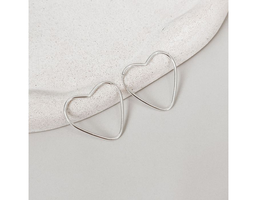 Argola Coração M Prata 925 - 8630 - MEDALS