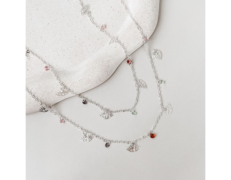 Choker Olho Grego Bip Prata 925 - 8213 - MEDALS