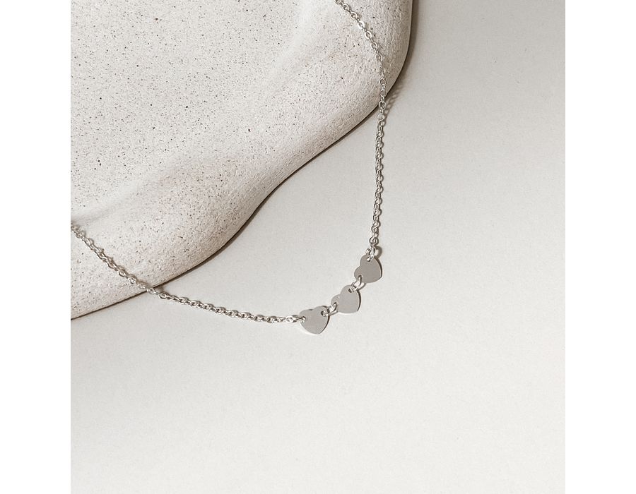 Colar infantil Três Corações Prata 925 - 8600 - MEDALS