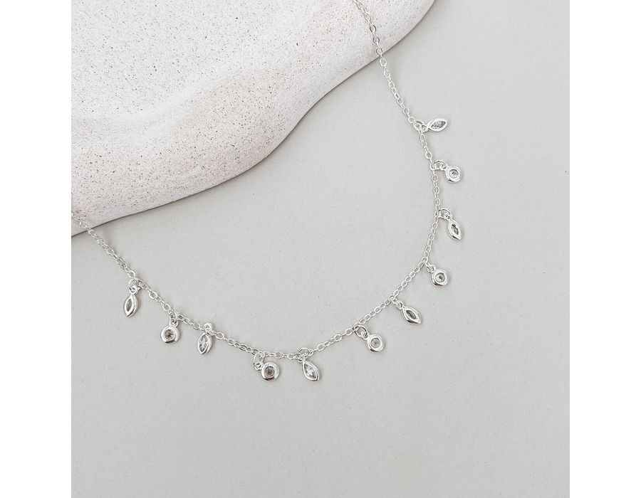 Choker Navete com Zircônias Prata 925 - 8607 - MEDALS