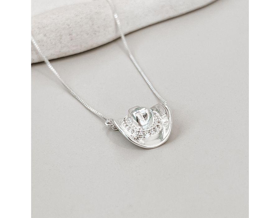 Colar Chapéu Cravejado Prata 925 - 8620 - MEDALS