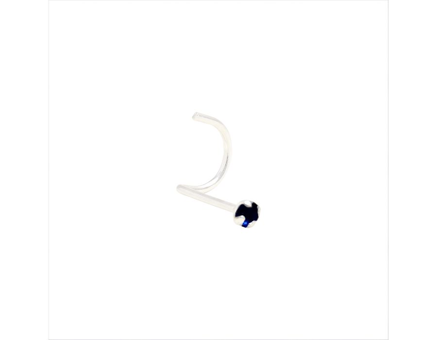 Piercing De Nariz Com Pedra Azul Escuro Em Prata 9... - M S ACESSORIOS
