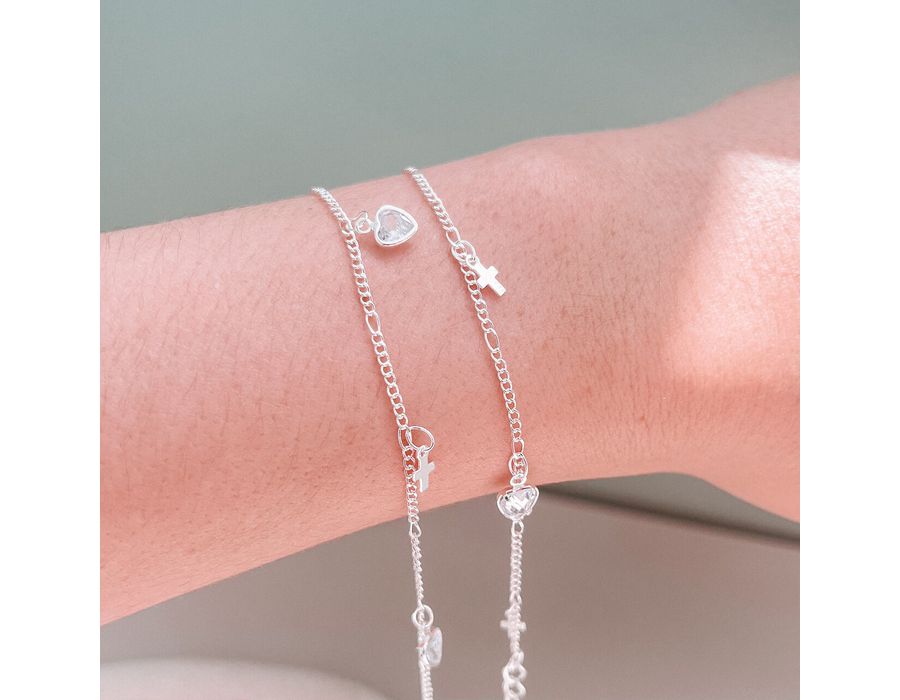 Pulseira Cruz Com Zircônia Cristal 925 - 8163 - MEDALS
