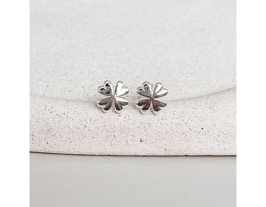 Brinco Trevo Liso Prata 925 - 8330 - MEDALS