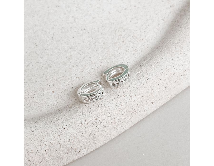 Argola Click Cristal P Prata 925 - 8335 - MEDALS